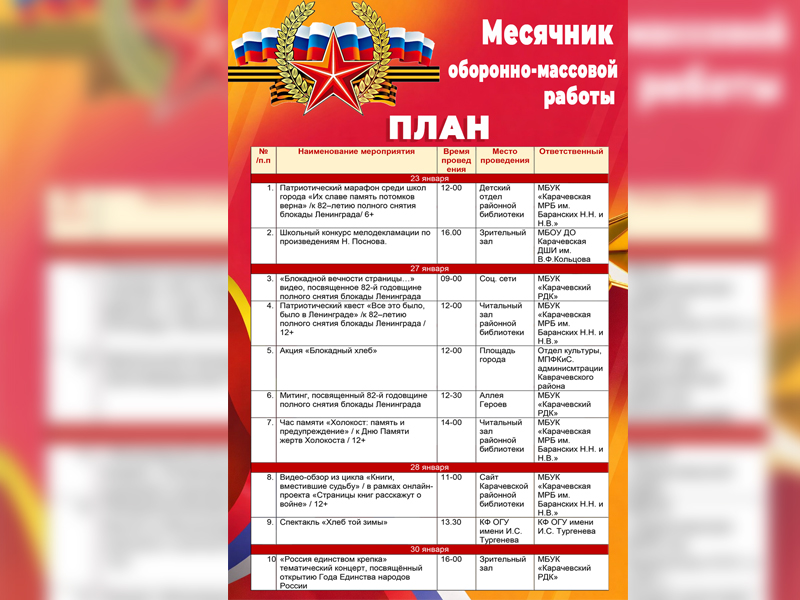 Месячник оборонно-массовой работы в 2026 году.