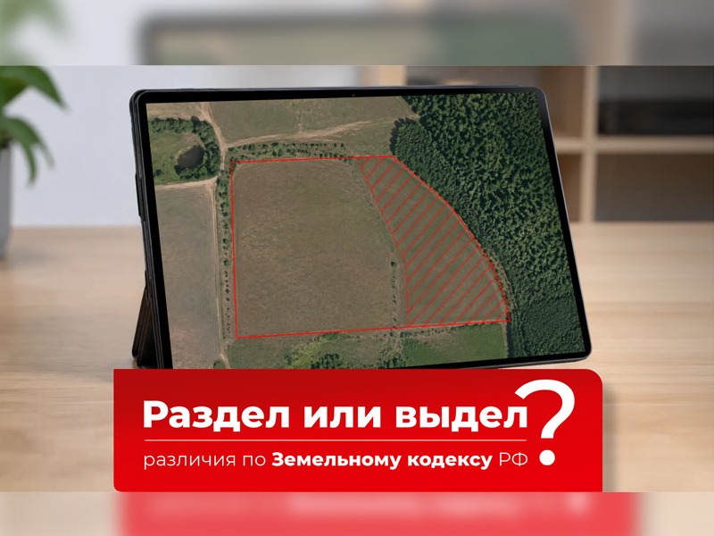 Различия между разделом и выделом земельного участка согласно Земельному кодексу РФ.