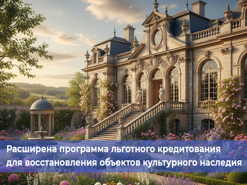 Расширена программа льготного кредитования для восстановления объектов культурного наследия.